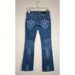 Rock Revival Women's Hayley Bootcut Jeans Flap Back Pockets Distressed